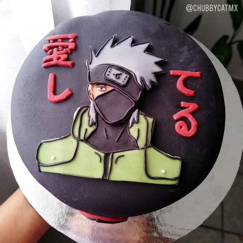 Naruto, Kakashi, pastel Kakashi Cake Ideas, Kakashi Birthday Cake, Kakashi Cake, Anime Birthday Cake Ideas, Anime Cake Ideas, Ice Cream Tumblr, Naruto Cake, Bolo Naruto, Modern Birthday Cakes