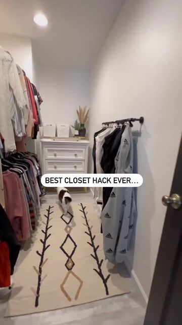 Minimalist Closet Organization, Small Walk In Closet Organization, Small Closet Makeover, Diy Walk In Closet, Organizing Walk In Closet, Closet Transformation, Closet Drawer, Closet Hacks, Space Saving Hangers