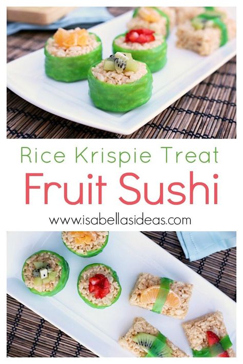 Fruit Sushi For Kids, Sushi Ideas Creative, Hamster Birthday, Sushi For Kids, Sweet Sushi, Fruit Sushi, Candy Sushi, Naruto Birthday, Dessert Sushi