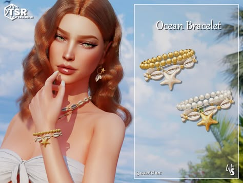 The Sims Resource - Sims 4 - Bracelets - WisteriaSims - For woman - Ocean Bracelet for woman Sims 4 Cc Characters, Sims Cc Female, Sims 4 Folder, Sims 4 Cc Shopping, Ts4 Accessories, Mods Ts4, Sims Aesthetic, Sims 4 Jewelry, Sims 4 Accessories Cc