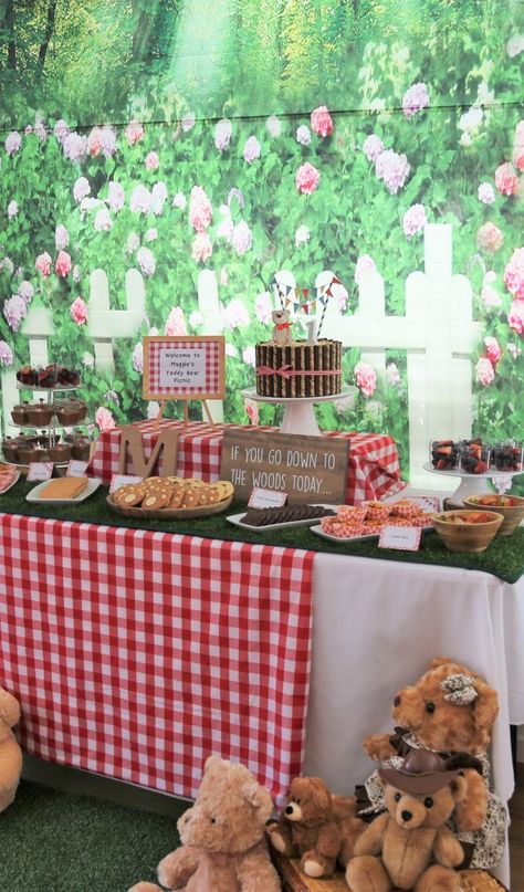 Picnic 1st Birthday Party, Teddy Bear Birthday Theme, Baby Bear Birthday Party, Teddy Bear Picnic Birthday Party, Picnic Themed Parties, Farmyard Party, Teddy Bear Birthday Party, Picnic Baby Showers, Picnic Birthday Party