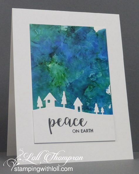 Stamping with Loll: Quick CAS Christmas cards Alcohol Ink Christmas, Cas Christmas Cards, Christmas Watercolors, Christmas Cars, Christmas Cards 2018, Alcohol Ink Crafts, Merry Christmas Banner, Christmas Card Art, Watercolor Christmas Cards