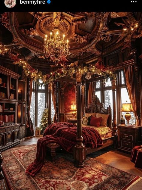 Gryffindor Room, Hogwarts Bedroom, Christmas Rooms, Royal Bedroom Design, Royal Bedroom, Journal Style, Tombow Markers, Dream Bedroom Inspiration, Weekly Diary