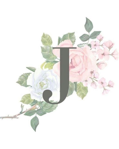 J Calligraphy, Cool Alphabet Letters, Rose Letters, Letter J Design, Decorative Alphabet Letters, Nursery Drawings, Monogram Wallpaper, Pixel Art Background, Flower Graphic Design