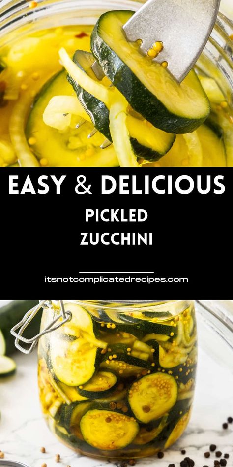 My Pickled Zucchini is a fantastic, easily made condiment that will elevate the flavour of many dishes, and with this recipe, I will show you how easy it is to make your own pickles at home. It is a great way to make use of some of summer’s bounty, especially when zucchini are often abundant. To the zucchini, we add a balanced mix of vinegar, sugar, and spices, producing a gently spicy, slightly sweet pickle which you will use in many ways. Easy Pickle Recipes Canning, Pickled Zucchini Canning, Can You Pickle Zucchini, Pickle Zucchini Recipes, Best Pickles Recipe, Zucchini Relish Recipes Easy, Pickled Zucchini Recipes Canning, Squash Pickles Recipes, Pickling Zucchini