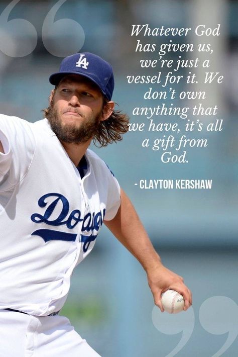 Baseball Motivational Quotes, Mlb Dodgers, Dodger Baseball, Christian Athletes, Athlete Quotes, Dodgers Girl, Clayton Kershaw, Cody Bellinger, Baseball Quotes