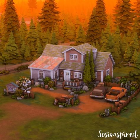 Diner built on a 30x30lot in moonwood mills! I hope you like it! #sims4 #diner #sims4werewolves #simspiration #houseideas #exterior #exteriors #sosimspired #sims4ideas #ts4builds #rustic #industrial Sims 4 Ranch Style House, Sims 4 Werewolves, Sims Design, Sims 4 Cottage, Sims Inspiration, Sims Freeplay Houses, Sims Houses, Sims Builds, Sims 4 House Plans