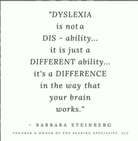 Dyslexic Tattoos, Dyslexic Quotes, Learning Disabilities Quotes, Bible Verse For Moms, Dyslexic Students, Learning Disorder, Dysgraphia, Learning Differences, Awareness Quotes