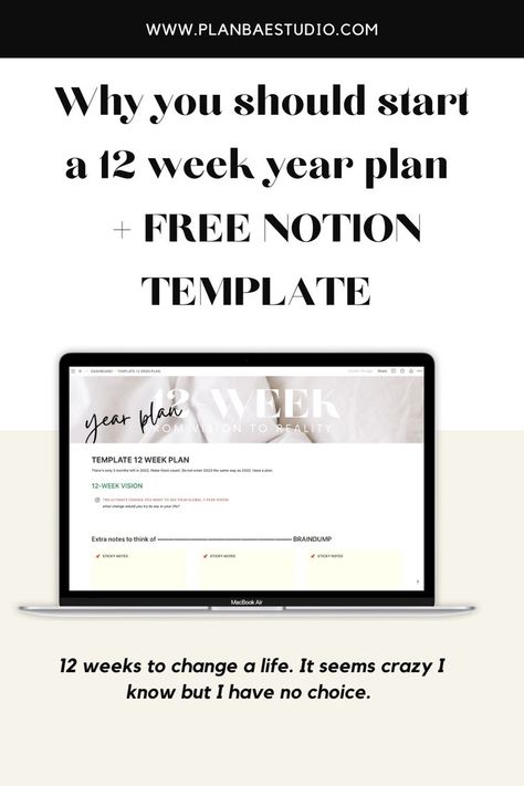 Why you should start a 12-week year plan + Free notion template 12 Week Year, Daily Schedule Planner, 90 Day Plan, Print Planner, Notion Template, Goal Planning, Student Planner, Year Plan, Business Planner