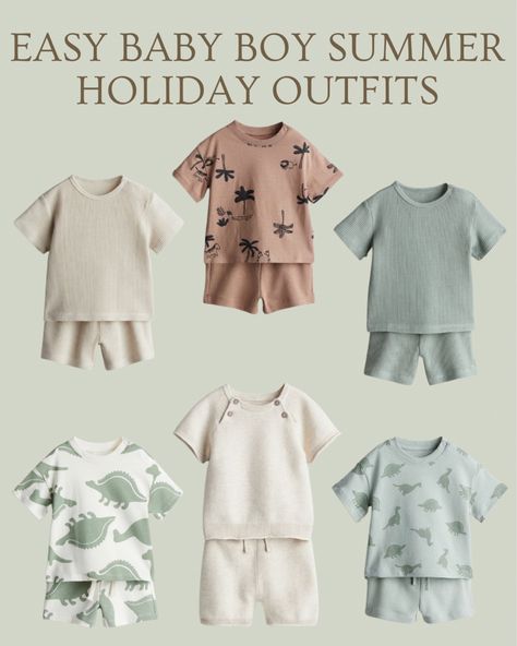 Shop 2-piece top and shorts set and other curated products on LTK, the easiest way to shop everything from your favorite creators. Newborn Boy Outfits Summer, Newborn Boy Summer Outfits, Baby Boy Vacation Outfits, Baby Boy Summer Clothes, Newborn Baby Boy Clothes Summer, Holiday Outfit Inspiration, H&m Baby, Dinosaur Outfit, Summer Holiday Outfits