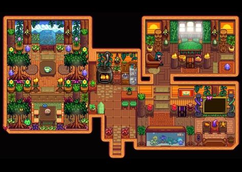 Ginger Island Farmhouse, Stardew Layout, Stardew House, Stardew Ideas, Stardew Farms, Island Farmhouse, Stardew Valley Layout, Stardew Valley Tips, Stardew Valley Farms