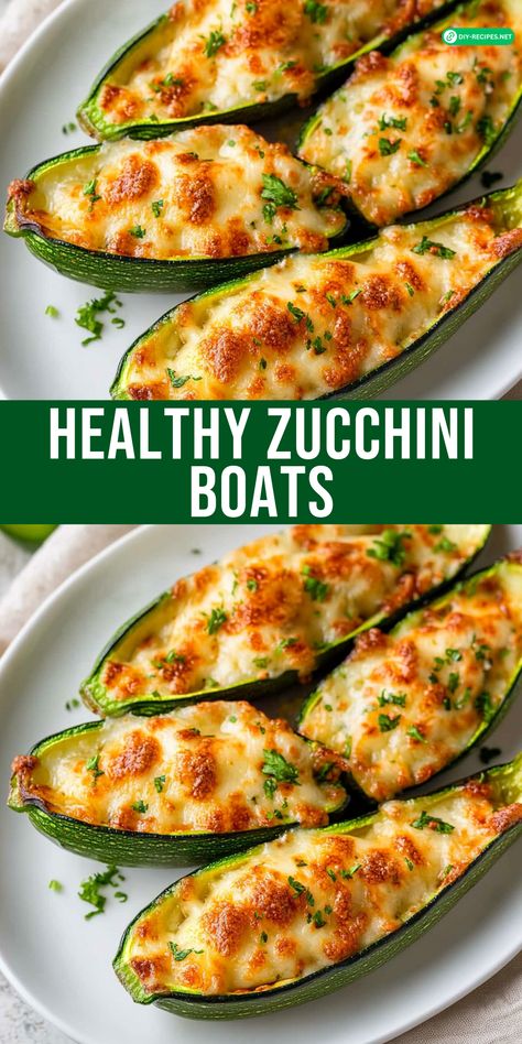 Enjoy a healthy and hearty meal with these Zucchini Boats! Stuffed with seasoned sausage, marinara, and cheese, they’re low-carb and full of flavor. Healthy Zucchini Boats, Low Carb Zucchini Boats, Sausage Zucchini Boats, Cheese Zucchini, Stuffed Zucchini Boats With Sausage, Zucchini Boat Recipe, Stuffed Zucchini Boats Healthy, Meals With Zucchini, Zucchini Boat