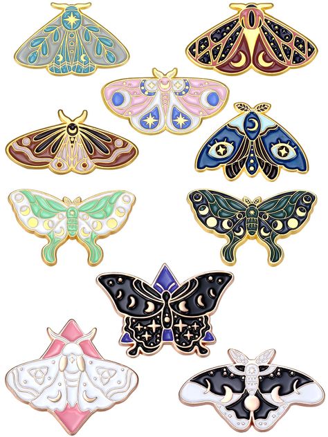 PRICES MAY VARY. What you will get: you will receive 10 pieces of backpack pins in different styles include cute pins, horror pins, cool pins, enough quantity can meet your decoration needs; These enamel pin set are designed with luminous effect to bring you different decoration effects Versatile style: you can use these butterfly enamel pins to hang on your dress, coat, jacket, sweater or down jacket, or match with other jewelry, such as bracelet, necklace or ring, to enhance your temperament R Butterfly Backpack, Branded Pins, Latest Obsession, Enamel Pin Collection, Backpack Pins, Butterfly Pin, Chic Gifts, Enamel Lapel Pin, Steampunk Jewelry