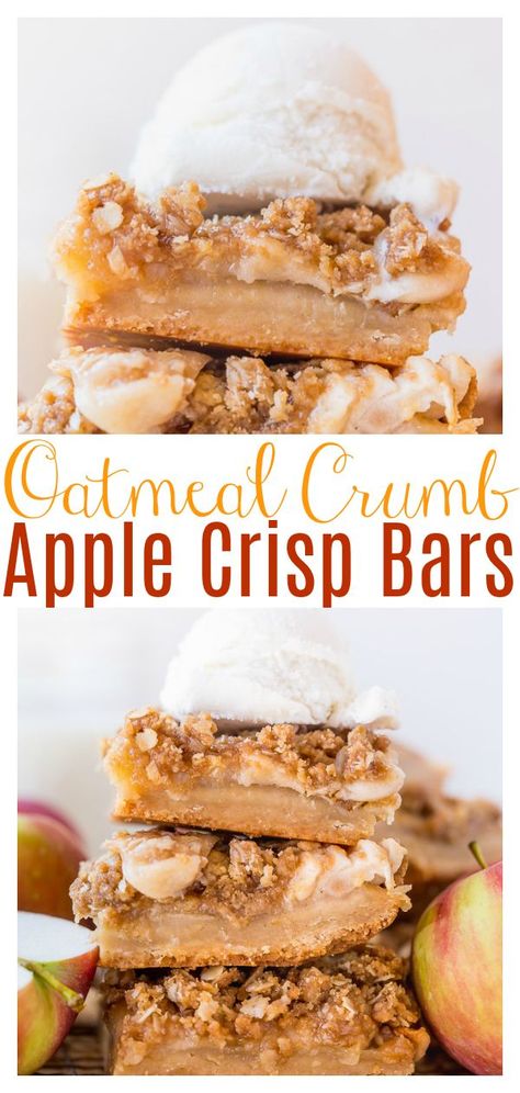 Apple Crisp Pizza, Apple Crumb Bars, Apple Crisp Bars, Apple Crisp Bars Recipe, Thanksgiving Desserts Apple, Brown Sugar Shortbread, Apple Crisp Without Oats, The Best Apple Crisp, Apple Crisp With Oatmeal