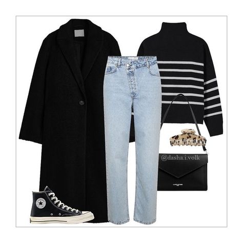 Black Pullover Outfit, Striped Shirt Outfit Hijab, White Jumper Outfit, Black Striped Shirt Outfit, Christmas Jumper Outfit, White Striped Shirt Outfit, Stripped Outfit, Jumper Outfits, Black Coat Outfit