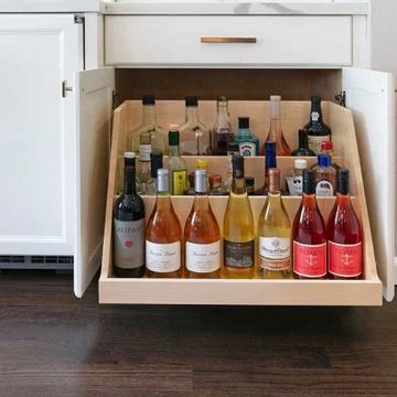 75 Home Design Ideas You'll Love - June, 2022 | Houzz Portable Home Bar, Diy Dry Bar, Dry Bar Ideas, Bar Renovation, Wet Bar Designs, Building A Home Bar, Liquor Storage, Recessed Panel Cabinets, Transitional Dining Room