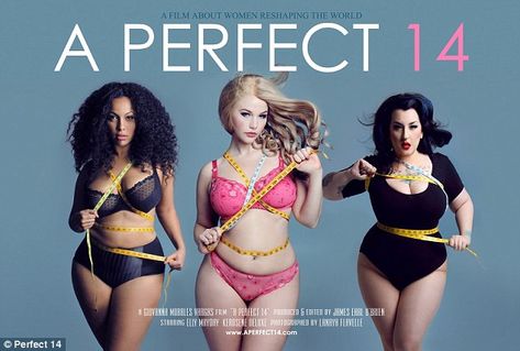 Fashion mavens: Plus-size models Elly Mayday (center), Laura Wells (left) and Kerosene Deluxe (right) are the subjects of a new Canadian documentary 'A Perfect 14' Elly Mayday, Laura Wells, Positive Body Image, Plus Size Beauty, Beauty Standards, Plus Size Models, Beautiful Curves, Full Figured, Dark Fashion