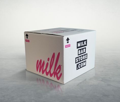 Milk Bar Shipper Box Shipper Box Design, Olive Branding, Milk Store, Milk Delivery, Corrugated Sheets, Industrial Packaging, Corrugated Packaging, Aesthetic Business, Corrugated Carton