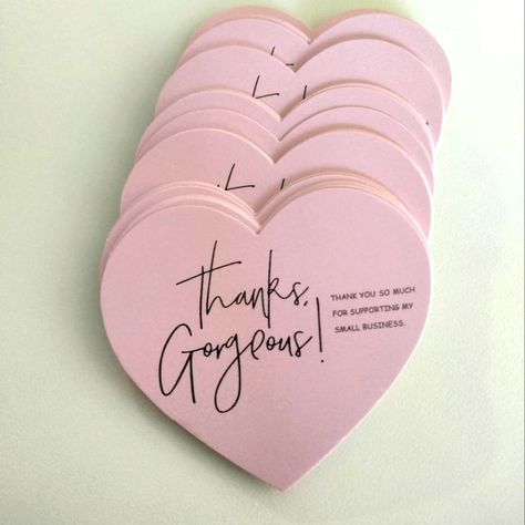 Unique Shaped Business Cards, Aesthetics Business Cards, Balloon Business Cards, Thank You Cards For Business, Thank You Cards For Small Business, Thank You Card Business, Thank You Card Design Aesthetic, Pretty Business Cards, Girly Business Cards