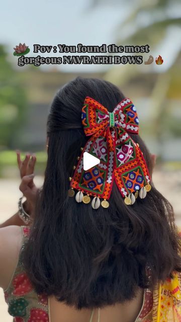 Cats&Bows HANDMADE HAIR BOW | Hair accessories | Bows on Instagram: "🎉🔥 Hair that’s ready to Garba! Our Navratri bows add a pop of festive fun to your tresses!

Get Ready to Be Mesmerized! 🤌🏻

We’re thrilled to introduce our most stunning, one-of-a-kind Navratri bows EVER! 🤩 These showstopping pieces are about to take your Navratri style to the next level!

And... we can’t wait any longer! 🤫 Here’s a sneak peek just for you! 🎉 Take a glimpse of these exquisite bows and get ready to fall in love!

Stay tuned for the full reveal and be prepared to shop ‘til you drop! 💃🏻 #NavratriBows #SneakPeek #ComingSoon”

📸 : @theblossom_studiobykhyati 

#navratri2024 #chaniyacholi #garba #navratrioutfit #adityagadhvi #bows #hairclips , #navratrilook #navratricollection #navratrifestival #navrat Hair Bows For Navratri, Navratri Bow, Navratri Hair Accessories, Hairstyles For Navratri Garba, Aditya Gadhvi, Navratri Outfits, Navratri Garba, Navratri Collection, Navratri Dress