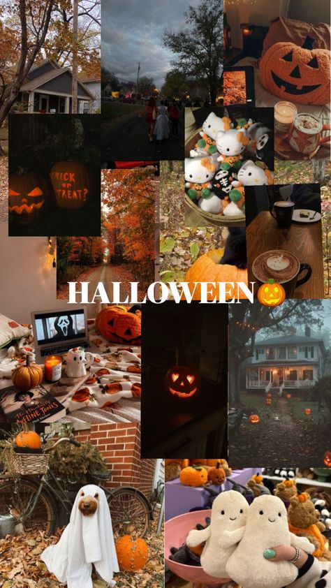 Halloween Backgrounds Collage, Hallownest Wallpaper, Halloween Vibes Aesthetic Wallpaper, Cute Wallpapers For Halloween, Halloween Wallapers Aesthetics, Halloween Collage Aesthetic, Halloween Asthetic Picture Wallpaper, Halloween Aethstetic, Fall Photo Collage