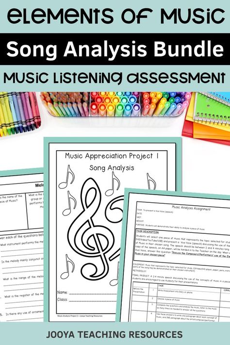 Are you wanting your music students to complete a song analysis, but not sure where or how to start? The solution? Grab yourself this classroom tested bundle of Elements of Music Song Analysis resources that includes everything you need to make music song analysis and music listening assessment easy with your middle school and general music students. Click the pin now to see what is included in this Bundle of Song Analysis resources. Song Analysis, Music Listening Activities, Elements Of Music, Studying Music, Listening Activities, Music Lessons For Kids, Music Listening, Music For Studying, Music Appreciation