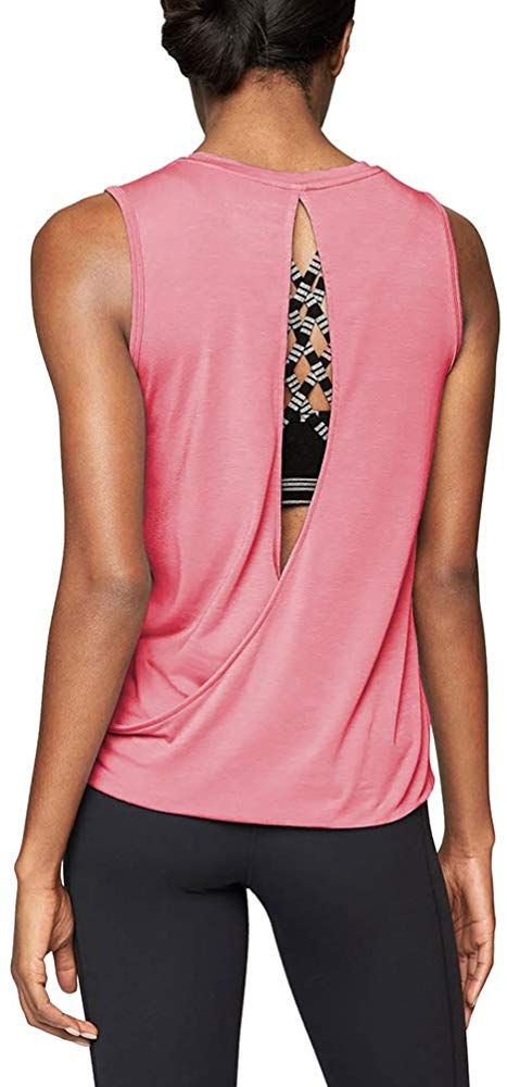 Open Back Shirts, Stylish Workout Clothes, Exercise Muscle, Athletic Tops, Wwe T Shirts, Workout Tops For Women, Women Workout, Yoga Shirt, Running Tank Tops