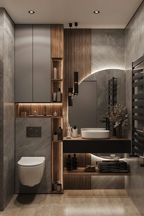 Loft style apartment :: Behance Loft Style Apartment, Bathroom Interior Design Modern, Laboratory Design, Toilet Room Decor, Bathroom Plan, Best Bathroom Designs, Bathroom Decor Luxury, Washroom Design, Bathroom Design Decor