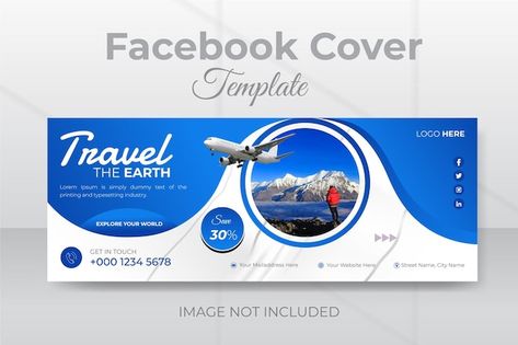 Travel agency holiday vacation modern fa... | Premium Vector #Freepik #vector #web-banner #cover-banner #google-banner #facebook-cover-template Travel Facebook Cover, Google Banner, Facebook Cover Template, Facebook Banner, Holiday Vacation, Cover Template, Facebook Cover Photos, Web Banner, Travel Agency