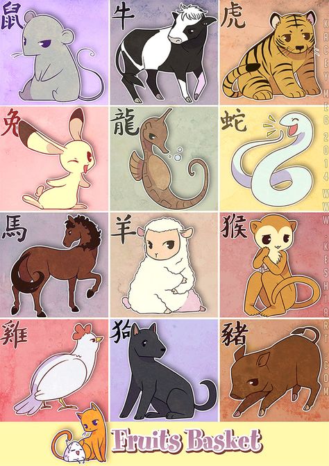 Fruits Basket Zodiac by KaceyMeg Fruits Basket Zodiac, Fruits Basket Manga, Anime Zodiac, Fruits Basket Anime, Fruits Basket, Anime Princess, Chinese Zodiac, Fruit Basket, Anime Shows