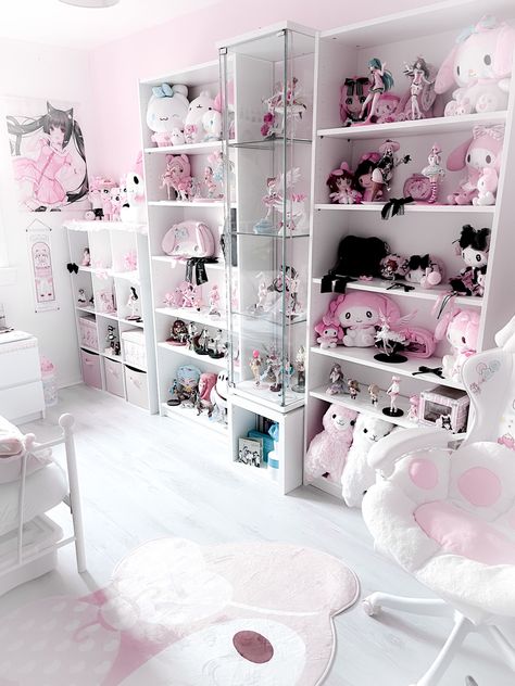 Kuromi Room, Kawaii Room Ideas, Kawaii Bedroom, Otaku Room, Princess Room, Cute Room Ideas, Pretty Room, Kawaii Room, Pink Room