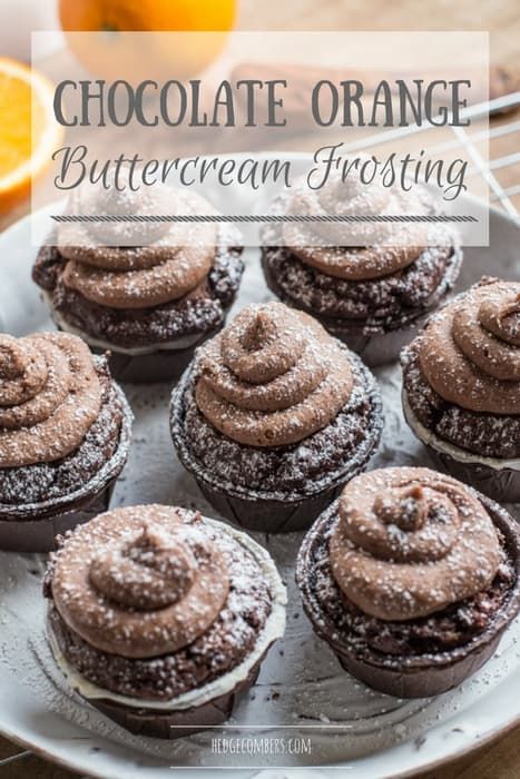 Delicious chocolate orange buttercream frosting recipe tops chocolate muffins perfectly. #buttercream #chocolateorange #frosting #muffins Chocolate Orange Buttercream Frosting, Chocolate Orange Buttercream, Orange Chocolate Frosting, Chocolate Orange Frosting, Orange Buttercream Frosting Recipe, Orange Buttercream Frosting, Sweet Spreads, Orange Cakes, Chocolate Orange Cupcakes