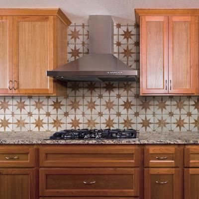 Kings Star Oxide Encaustic 17-5/8 in. x 17-5/8 in. Ceramic Floor and Wall Tile (33 cases / 363.66 sq. ft. / pallet) Star Backsplash, Star Tile, Patterned Wall, Bathroom Fireplace, Vintage Industrial Design, Merola Tile, House Tiles, Ceramic Floor, Interior Architect