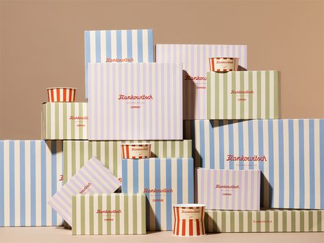 The New Frankowitsch Delicatessen Visual Identity Is Inspired By Old Hat Boxes And The 1930s Hat Boxes, Christmas Packaging, Creative Packaging, Packaging Design Inspiration, Identity Design, Box Packaging, Visual Identity, Design Inspo, Packaging Design