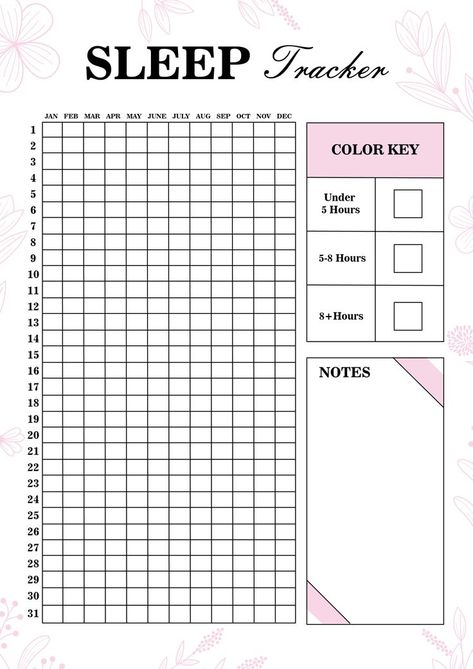 Self Care Tracker Free Printable, Monthly Tracker Printable, 2024 Planner Ideas, Yearly Sleep Tracker, Free Journal Printables Templates, Bujo Sleep Tracker, Sleep Tracker Journal, Journal Tracker Printable, 2024 Tracker