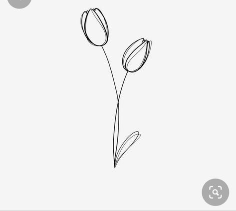 Tattoo Tulip, Tulip Tattoos, Simple Line Tattoo, Flower Tattoo Stencils, Simple Flower Tattoo, Tulip Tattoo, Hidden Tattoos, Tattoos For Women Flowers, Rose Tattoo Design