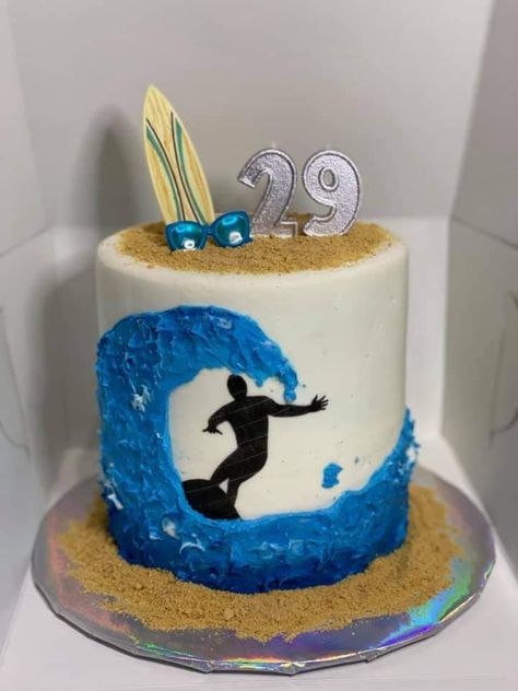 Hawaii Cake, Surf Cake, Beach Themed Cakes, Surf Party, Beach Themed Party, Painted Cakes, Party Planner, Themed Cakes, Beach Themes