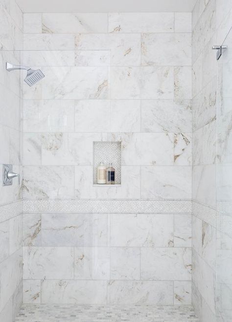 Calcutta Marble Bathroom, Calcutta Gold Marble Bathroom, Master Shower Remodel, Master Bath Design Ideas, Primary Suite Bathroom, Dressing Room Bathroom, Beach House Master, Calcutta Gold Marble, Marble Shower Tile