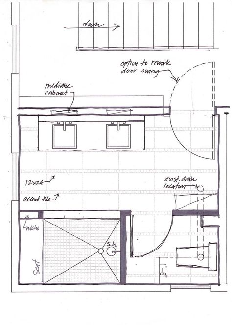 Slight layout change, keeping most fixtures near original placement. Master Bath Layout, Bathroom Layout Plans, Small Master Bath, Best Kitchen Design, Small Bathroom Layout, Luxury Master Bathrooms, Bathroom Layouts, Bathroom Design Layout, Bathroom Plans