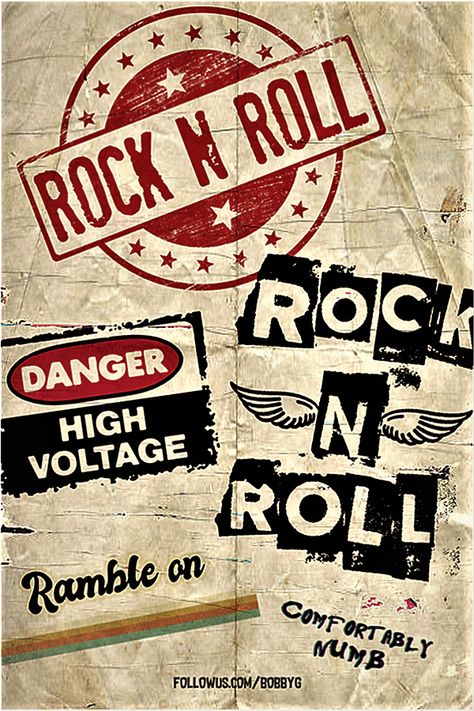 Rock N Roll Stickers, Rock N Roll Aesthetic Wallpaper, Rock Guitar Aesthetic, Wallpaper Rock And Roll, Rock And Roll Wallpaper, Rock N Roll Wallpaper, Rock N Roll Poster, Rock And Roll Posters, Rock And Roll Aesthetic