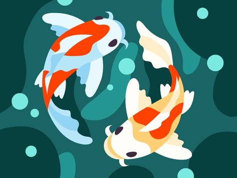 Animal Design Illustration, Colorful Art Paintings, Markers Drawing Ideas, Isometric Drawing, Fish Graphic, Carpe Koi, Kawaii Illustration, Fish Illustration, Abstract Art Painting Diy