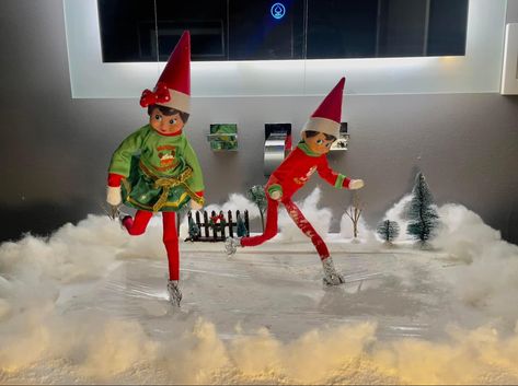 Ice Skating Elf On The Shelf, Elf On The Shelf Ideas, Shelf Ideas, On The Shelf, Ice Skating, Elf On The Shelf, Skating, Elf, Shelves