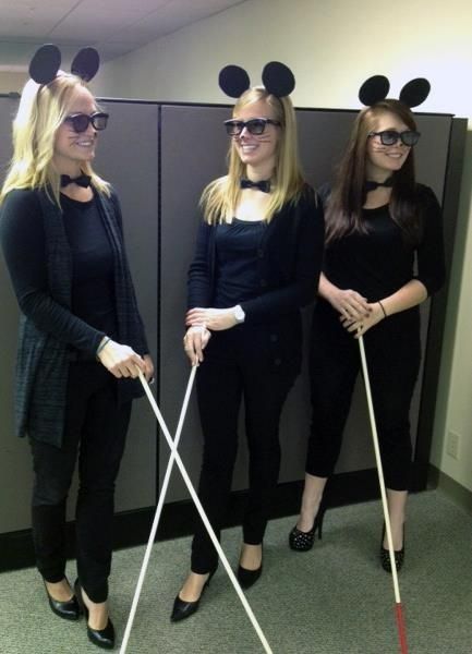 Halloween Office Themes, Diy Halloween Office Decorations, Halloween Office Decorations, Office Costumes, Work Appropriate Costumes, Office Desk Decorations, 3 Blind Mice, Work Appropriate Halloween Costumes, Halloween Prizes