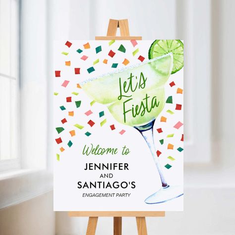 Fiesta Theme Engagement Party Decor, Mexican Theme Engagement Party, Mexican Engagement Party, Fiesta Engagement Party, Engagement Party Welcome Sign, Couples Engagement Party, Fiesta Bridal Shower, Engagement Party Favors, Mexican Theme