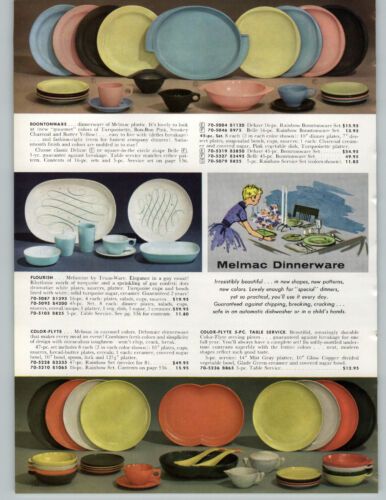 1958 PAPER AD Dishes Melmac Branchell Brookpark Boontonware Color-Flyte Scandia | eBay Boontonware Dishes, Pyrex Advertisement, 70s Dishes, 60s Dishes, Correll Dishes Vintage, Melmac Dishes Vintage, Mcm Kitchen, Vintage Christmas Wrapping Paper, Breakfast Set