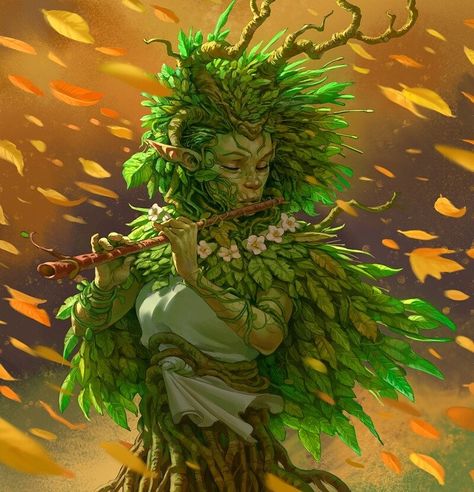 Plant Person Character, Dryad Character Design, Plant People, Fantasy Races, Dnd Art, Arte Fantasy, Magical Creatures, Fantasy Artwork, Character Portraits