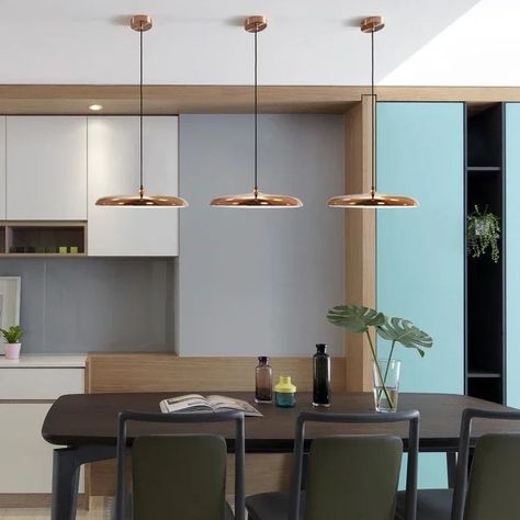 A pendant lamp offers focused light and a stylish touch, perfect for any room. 💡 Our Colorful Surface Pendant Lamp enhances this with its vibrant hues and sleek design. Ideal for brightening up your kitchen or dining area, it adds a playful yet sophisticated element to your space, transforming it into a lively and inviting atmosphere. 🌈✨ Give us a thumbs up and hit follow for more cool stuff! If you're ready to make your space unique, just drop us a message to kickstart your custom interior ... Deep Drawing, Metal Living Room, Nordic Chandelier, Dining Table In Living Room, Small Chandelier, Iron Lighting, Simple Bedroom, Simple Shapes, Modern Chandelier