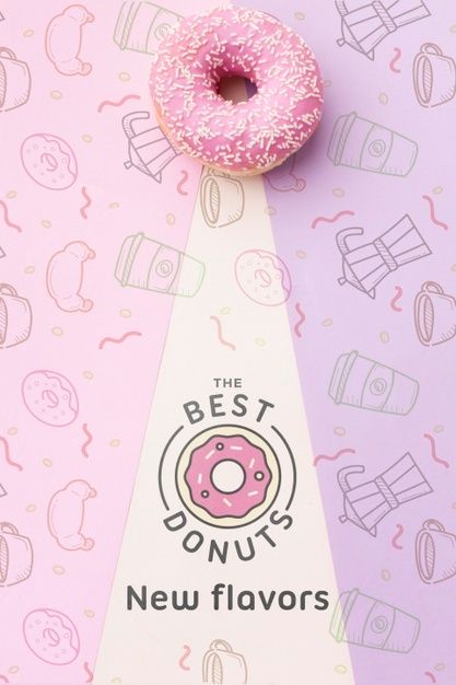 Donut Shop Logo, Donut Mix, Donut Logo, Ice Cream Poster, Colorful Donuts, Logo Branding Design, Cute Donuts, Pink Donuts, Shop Logo Design