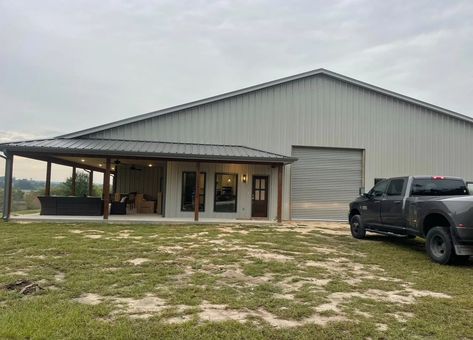 Ultimate Texas Barndominium Man Cave in Richards, TX Texas Barndominium, Barndominium House, Barndominium Plans, Sophisticated Interior, Single Story Homes, Converted Barn, Custom Home Plans, Metal Siding, Attached Garage