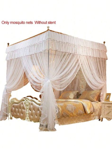 Romantic Princess Lace Canopy Mosquito Net No Frame Full Queen King Bed Netting

 Bullet Points:
 [Sturdy Material]Made of durable polyester, 4 Corner Hanging Bed Canopy is high-quality, has a long service life, easy to clean, sturdy and very functional in daily use.
 [Easy Installation]The installation process of 4 Corner Bed Canopy Curtain is simple and does not include brackets. You can use existing brackets at home, or tie the four corners with ropes and hang them for use.
 [Room Decoration] Bed With Drapes, Corner Bed Canopy, Hanging Bed Canopy, Lace Canopy, Bed Netting, Princess Canopy Bed, Corner Bed, Bed Drapes, Bed Net